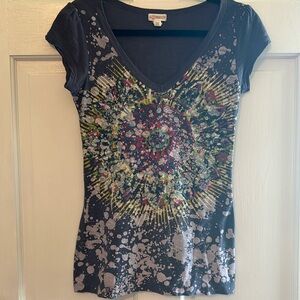 Sugar Tart Tie Dye V Neck Tee Shirt